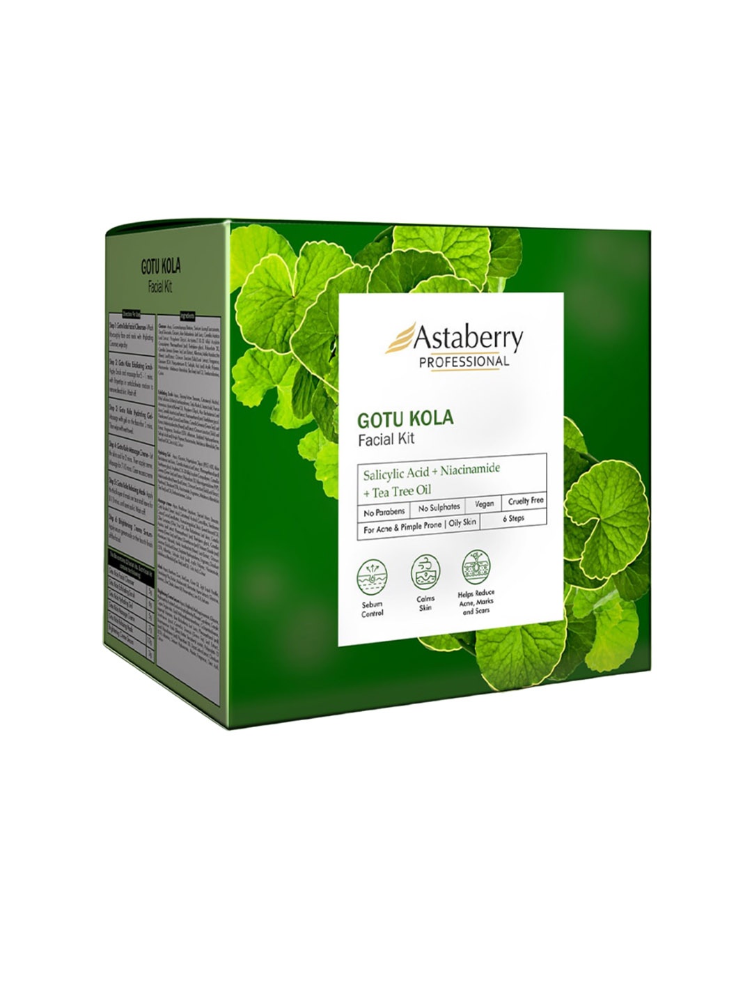 

Astaberry Professional Gotu Kola Facial Kit with Salicylic Acid & Niacinamide - 432g, Green