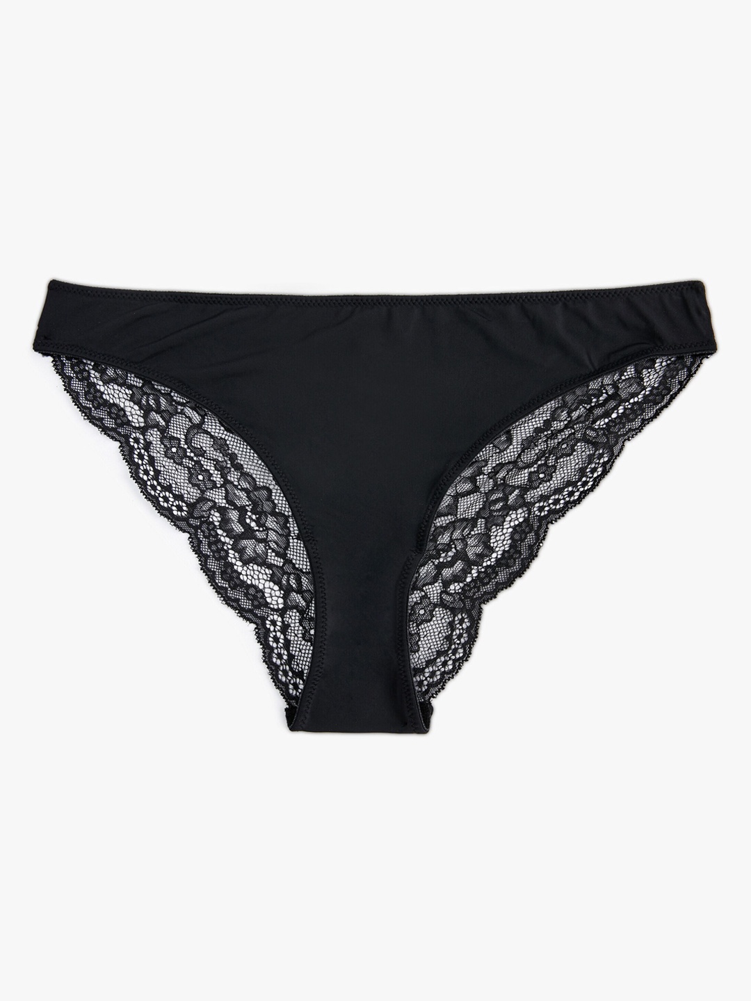 

Koton Women Lace Detail Basic Briefs, Black