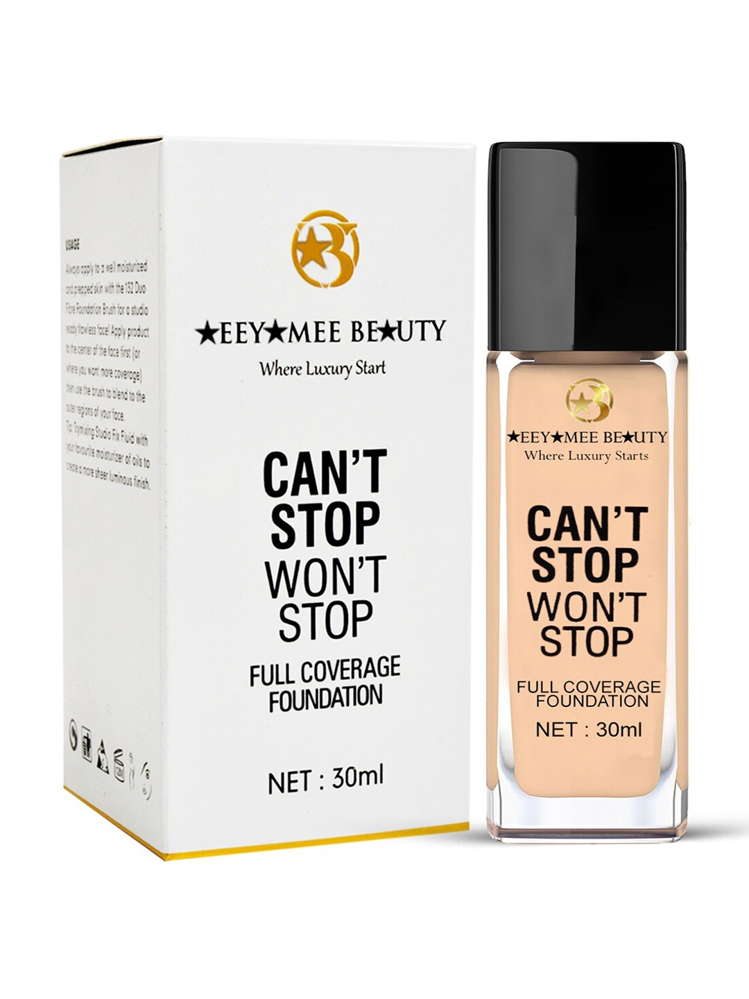 

Adbeni Can't Stop Won't Stop Full Coverage Foundation 30ml - NC35, Beige