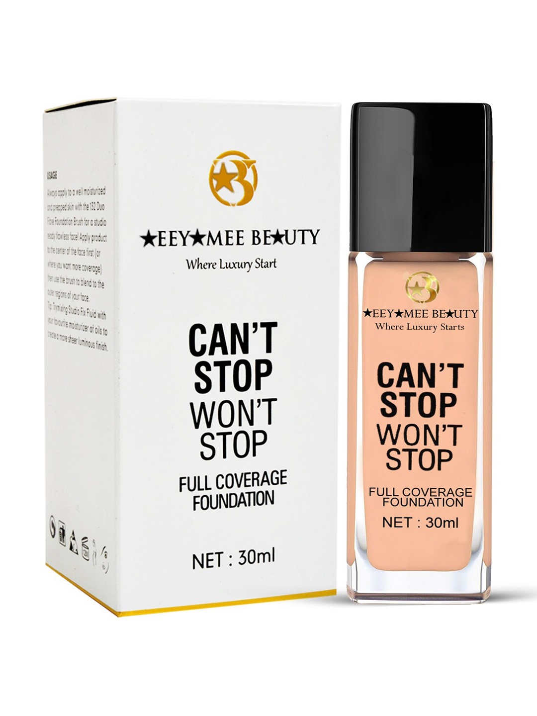 

Adbeni Can't Stop Won't Stop Full Coverage Foundation 30ml - NC25, Beige