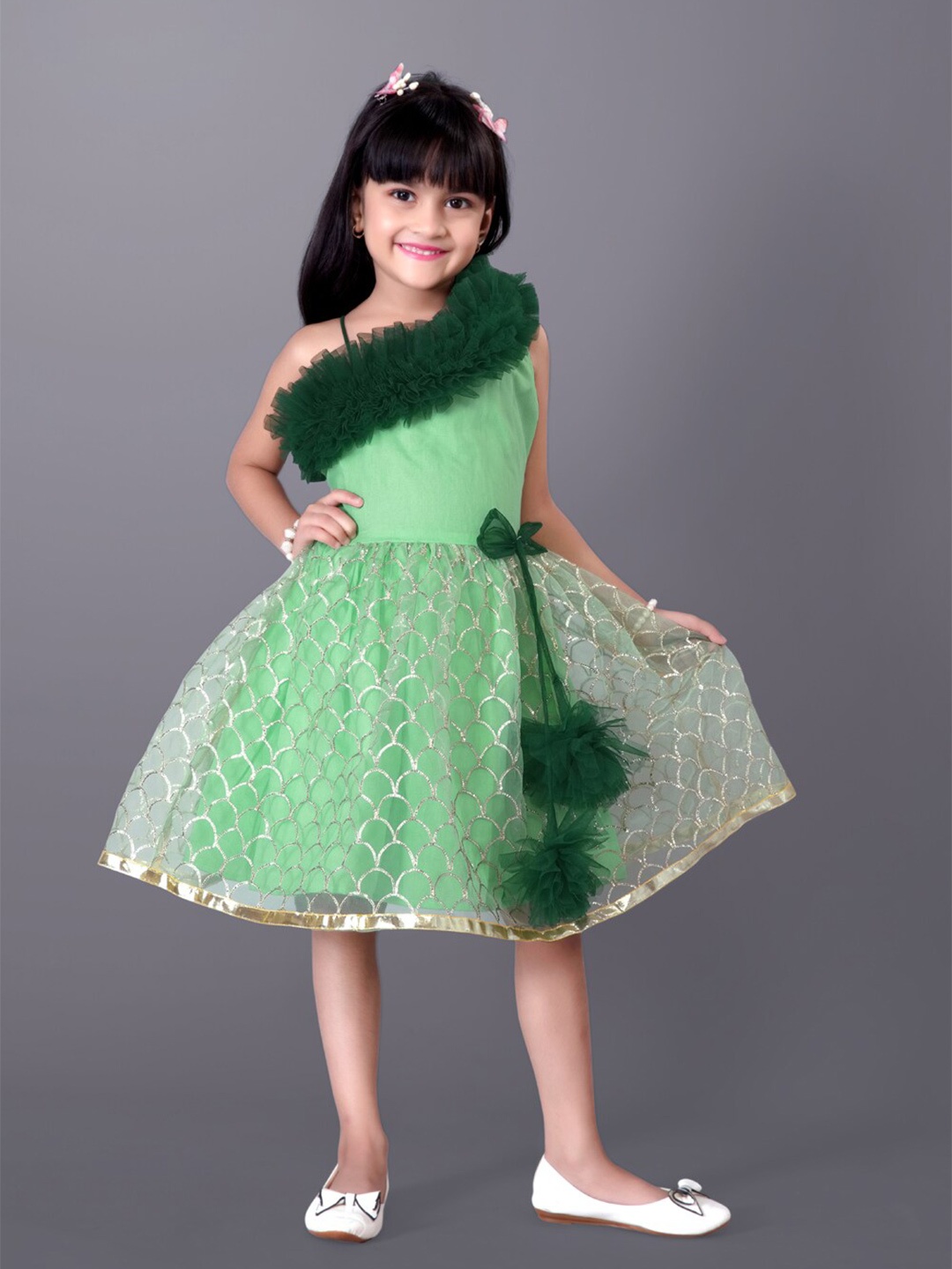 

BAESD Girls Embellished Fit and Flare Midi Dress, Green