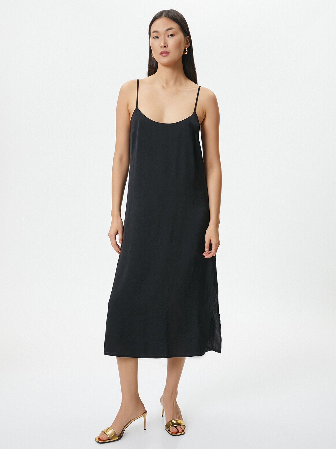 

Koton Sleeveless A-Line Midi Dress, Black