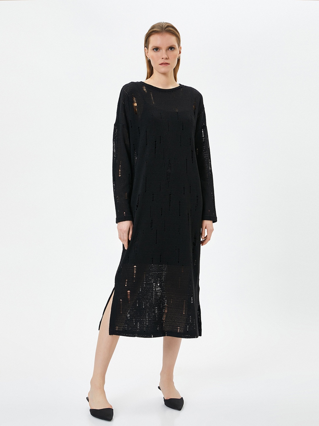 

Koton Embellished A-Line Midi Dress, Black