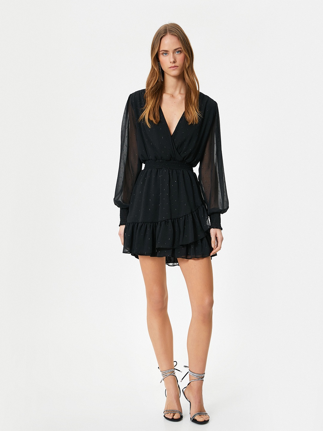 

Koton Embellished Fit & Flare Dress, Black