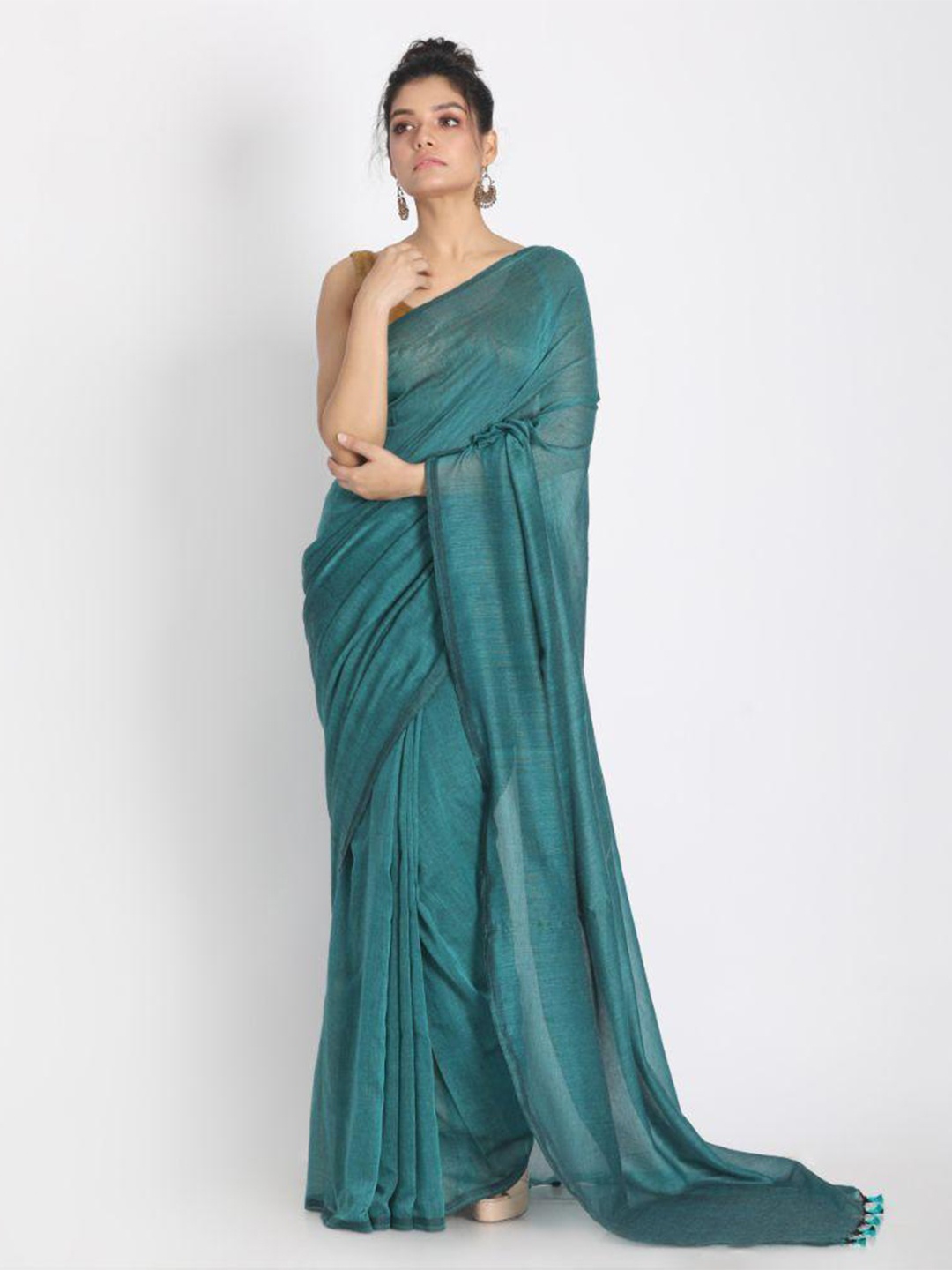 

Angoshobha Woven Design Silk Cotton Saree, Blue