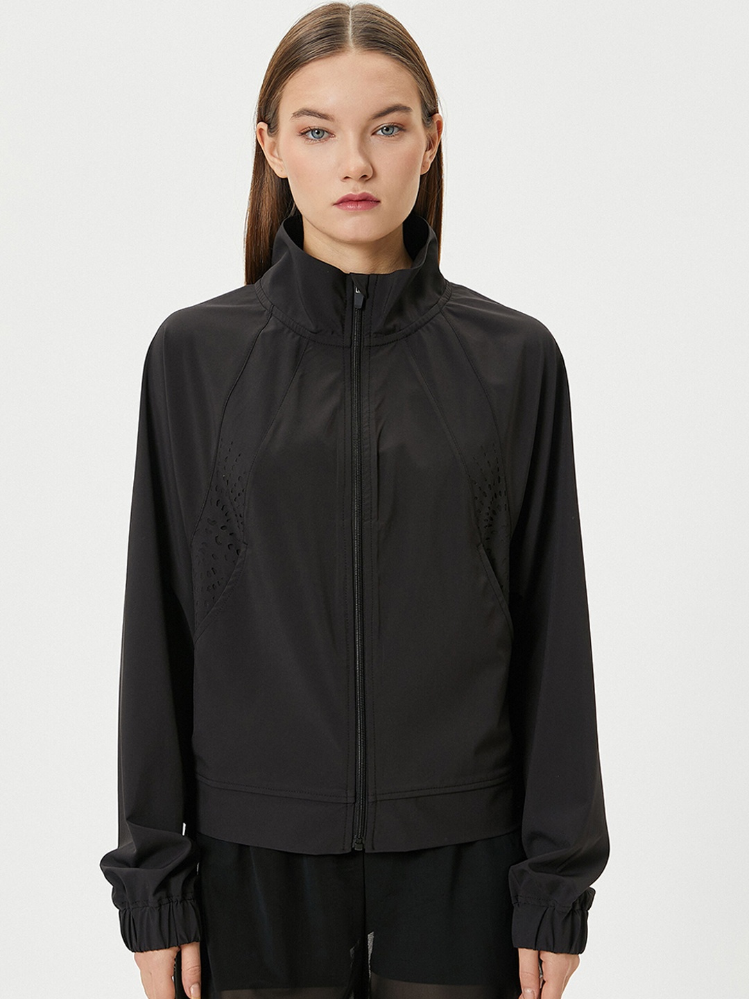 

Koton Stand Collar Bomber Jacket, Black