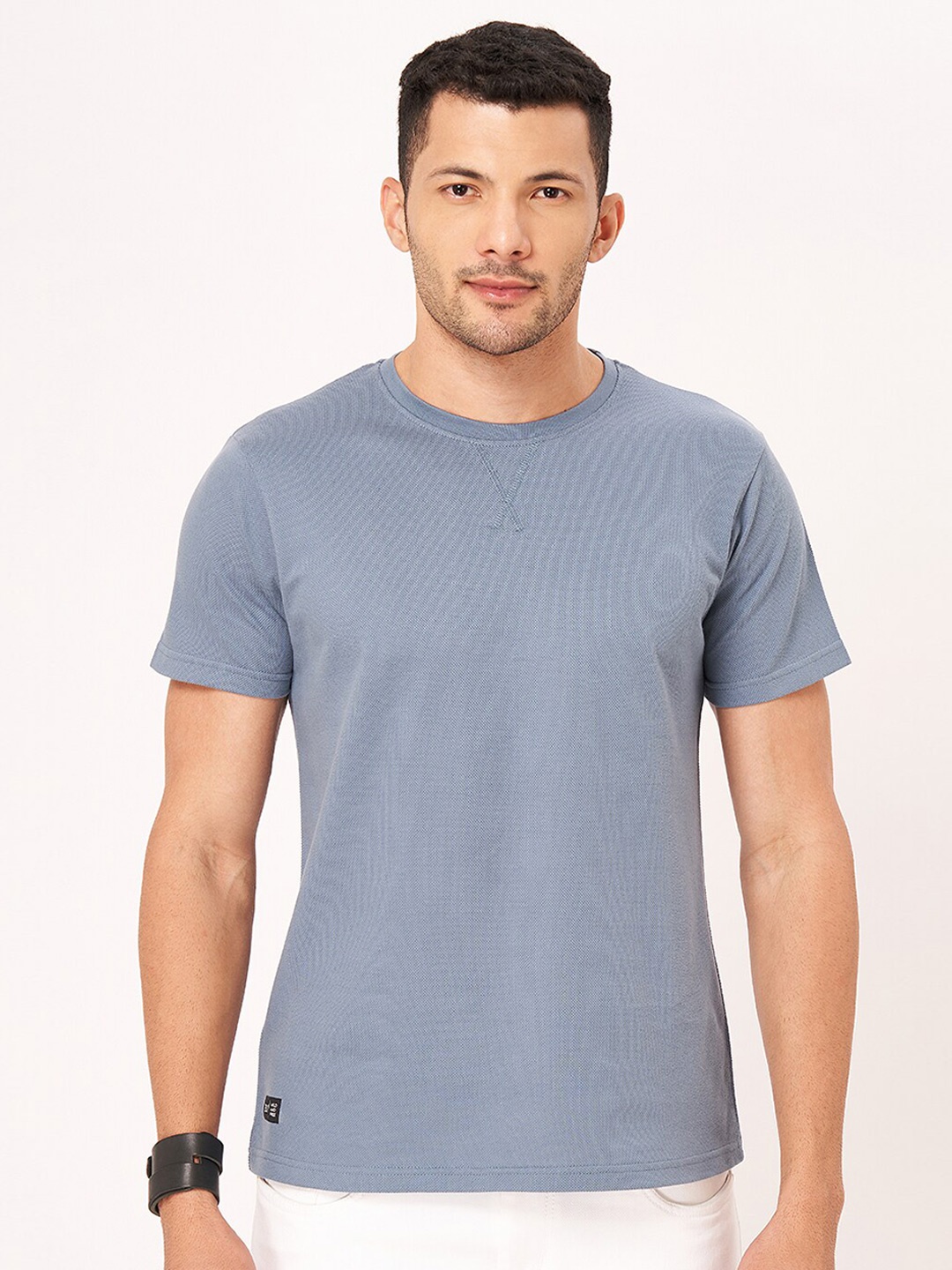 

ZU Round Neck Pure Cotton T-shirt, Blue