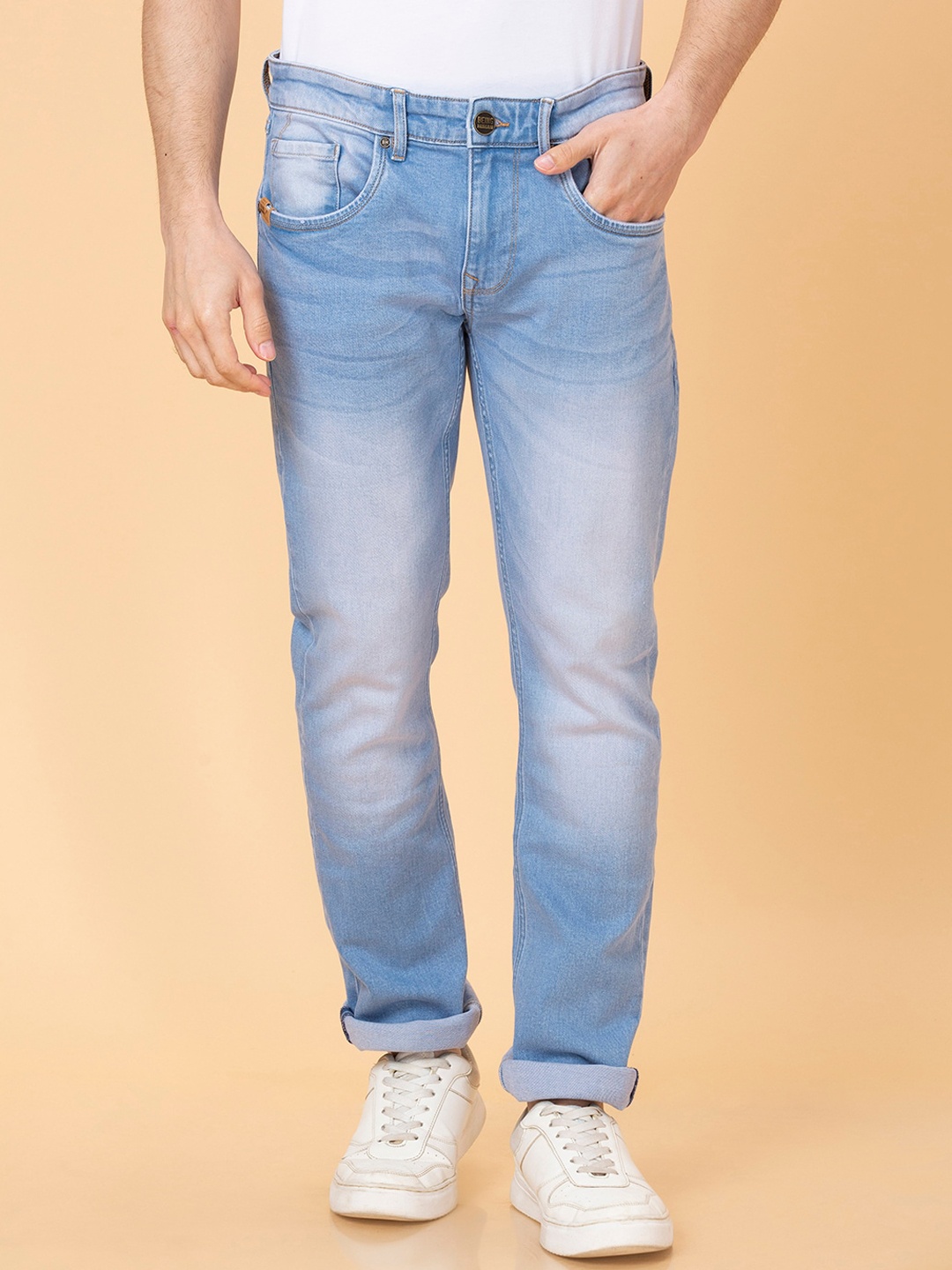 

Being Human Men Slim Fit Heavy Fade Clean Look Stretchable Jeans, Blue