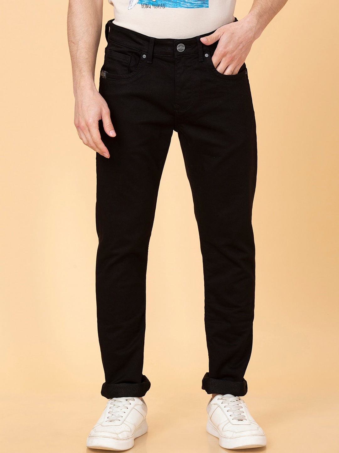 

Being Human Men Slim Fit Clean Look Stretchable Jeans, Black