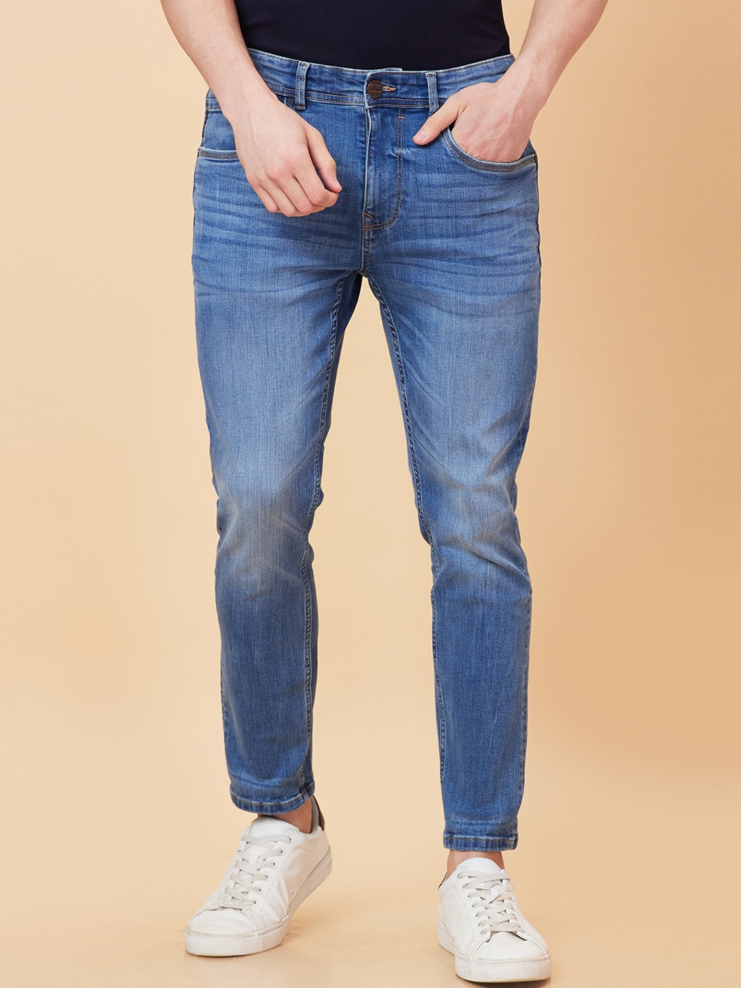 

Being Human Men Heavy Fade Clean Look Stretchable Jeans, Blue