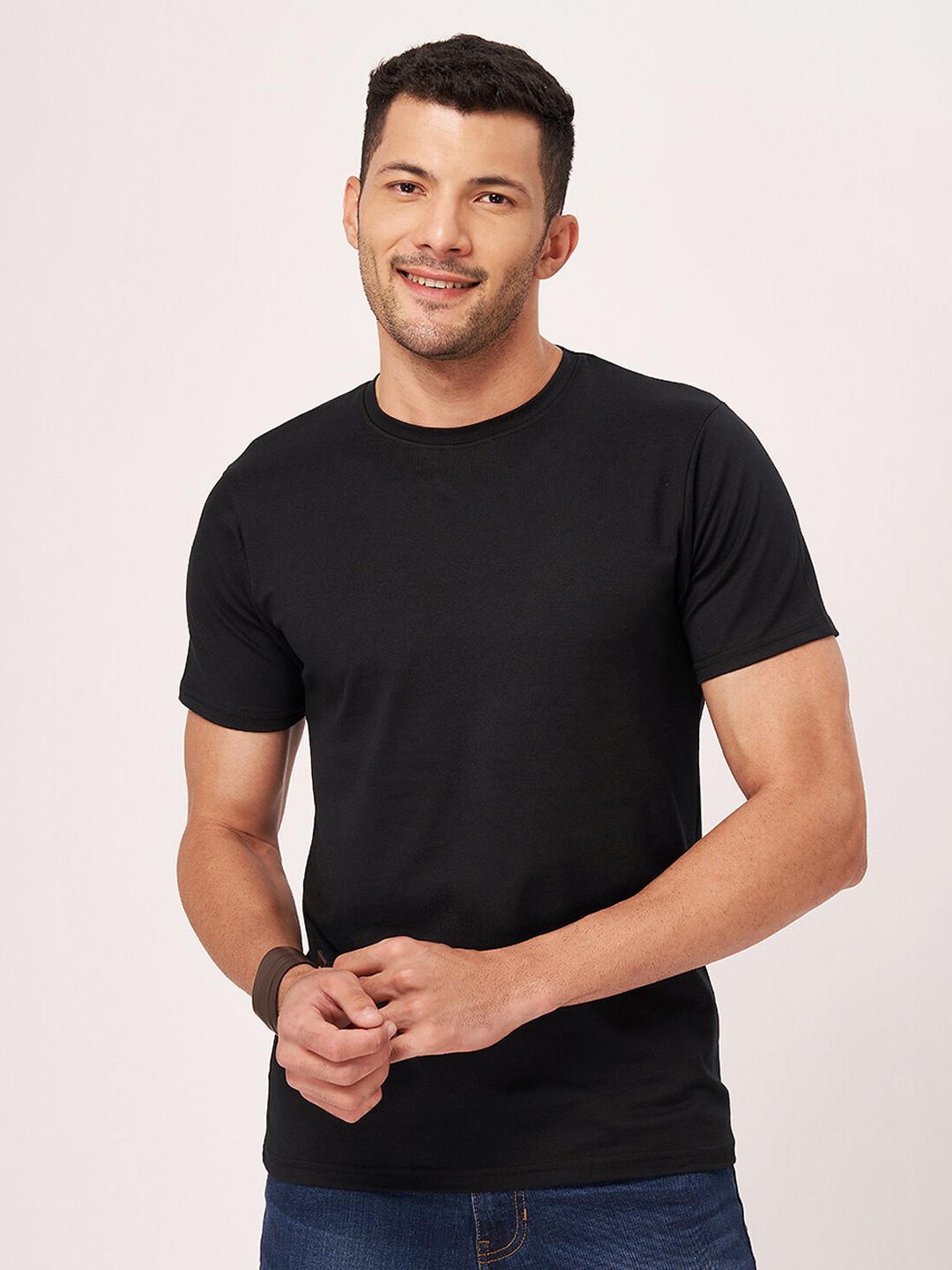 

ZU Round Neck Pure Cotton T-shirt, Black
