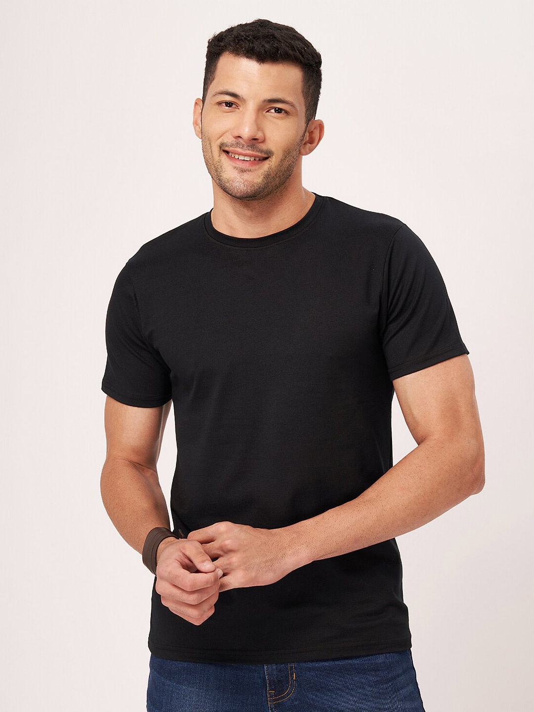 

ZU Men Pure Cotton Pockets T-shirt, Black