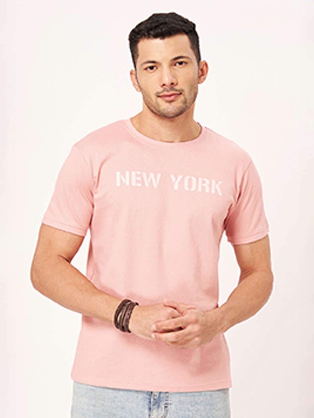 

ZU Typography Printed Pure Cotton T-shirt, Pink