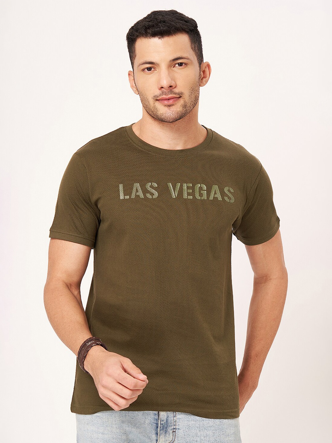 

ZU Typography Printed Pure Cotton T-shirt, Olive