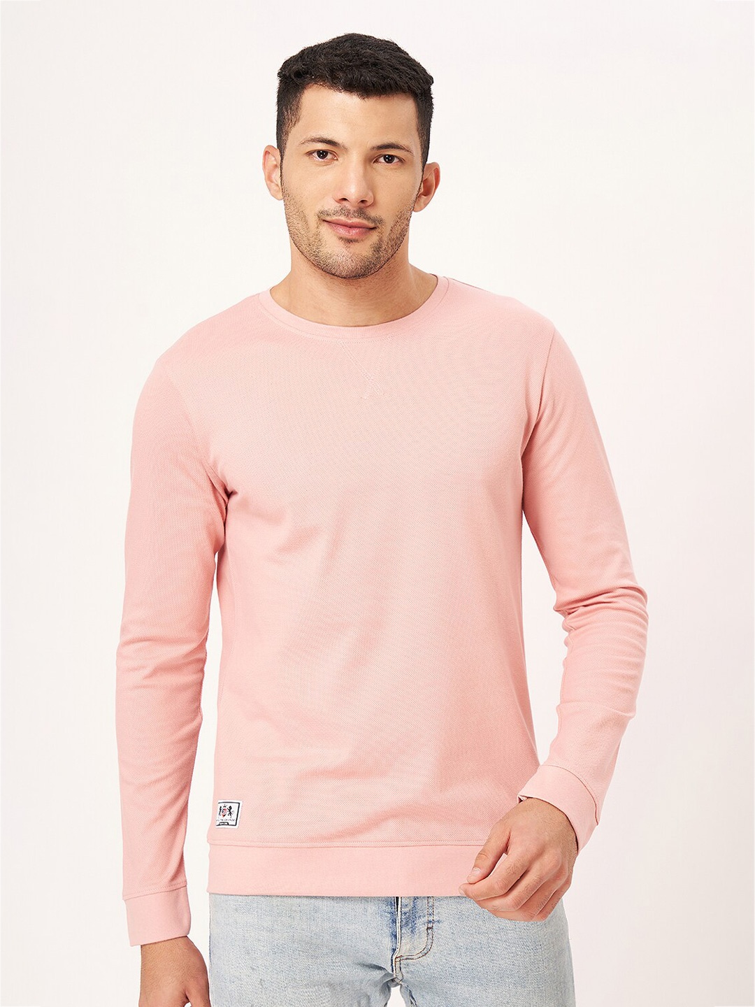 

ZU Round Neck Pure Cotton Regular T-shirt, Pink