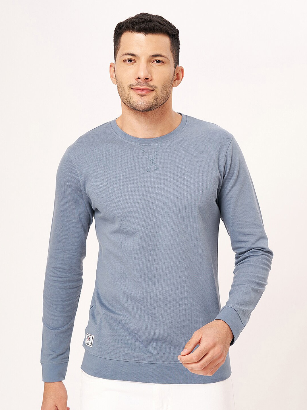 

ZU Round Neck Pure Cotton T-shirt, Blue