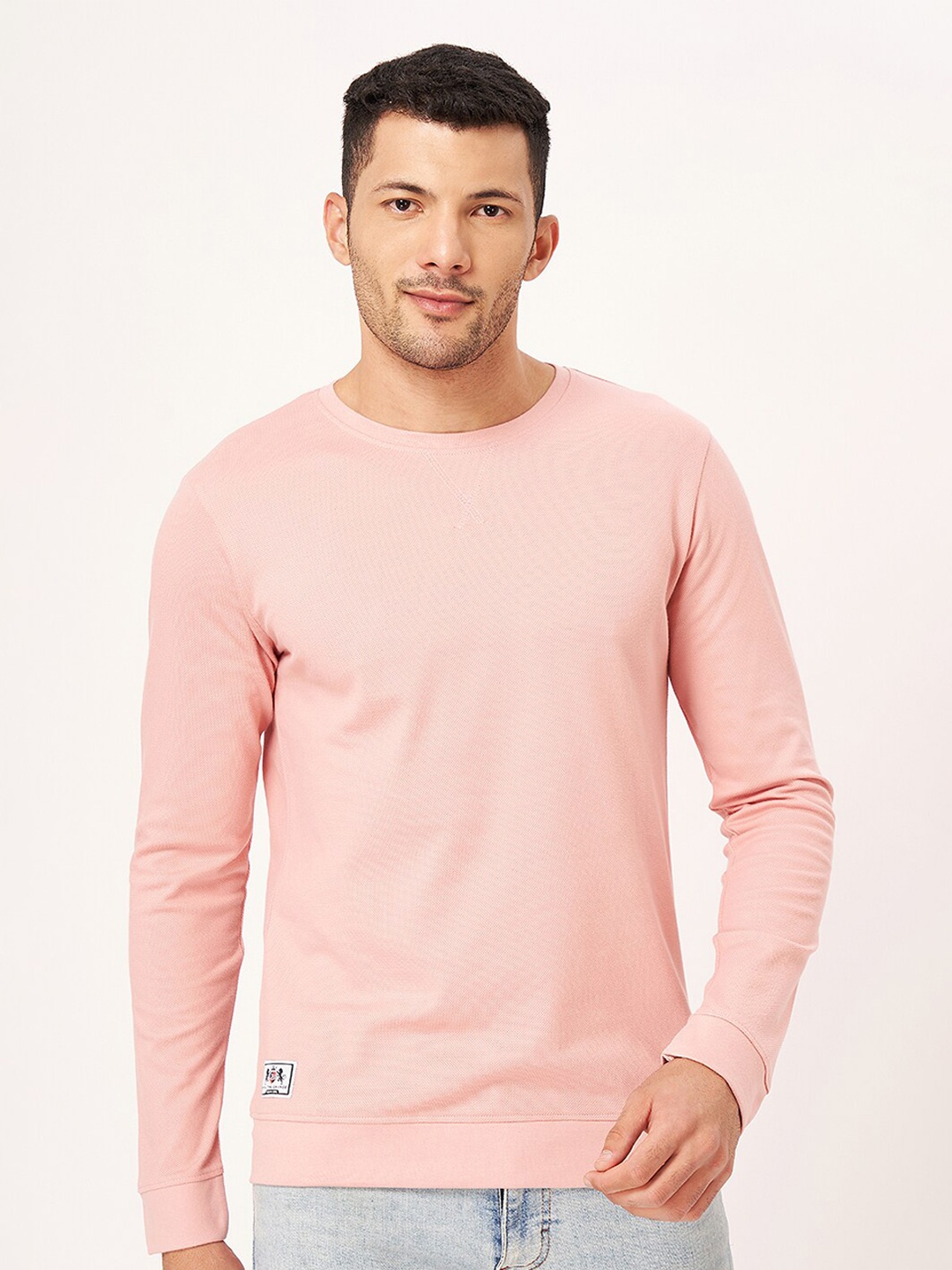 

ZU Men Applique T-shirt, Pink