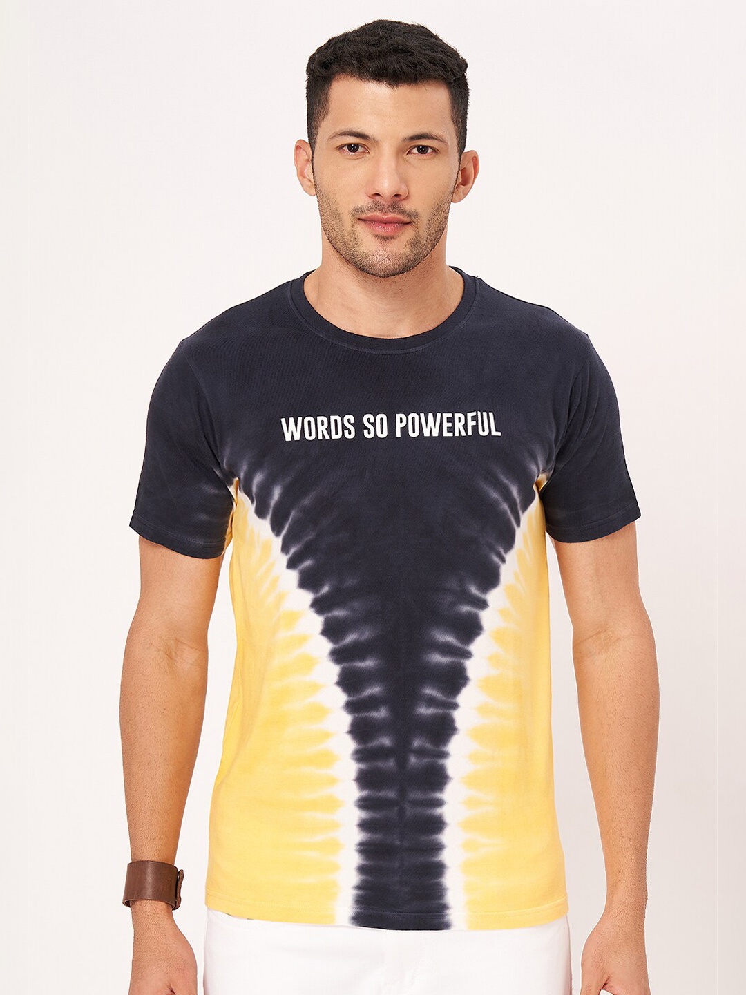 

ZU Tie and Dyed Pure Cotton T-shirt, Yellow