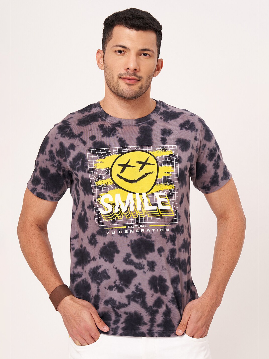 

ZU Tie and Dye Pure Cotton T-shirt, Black
