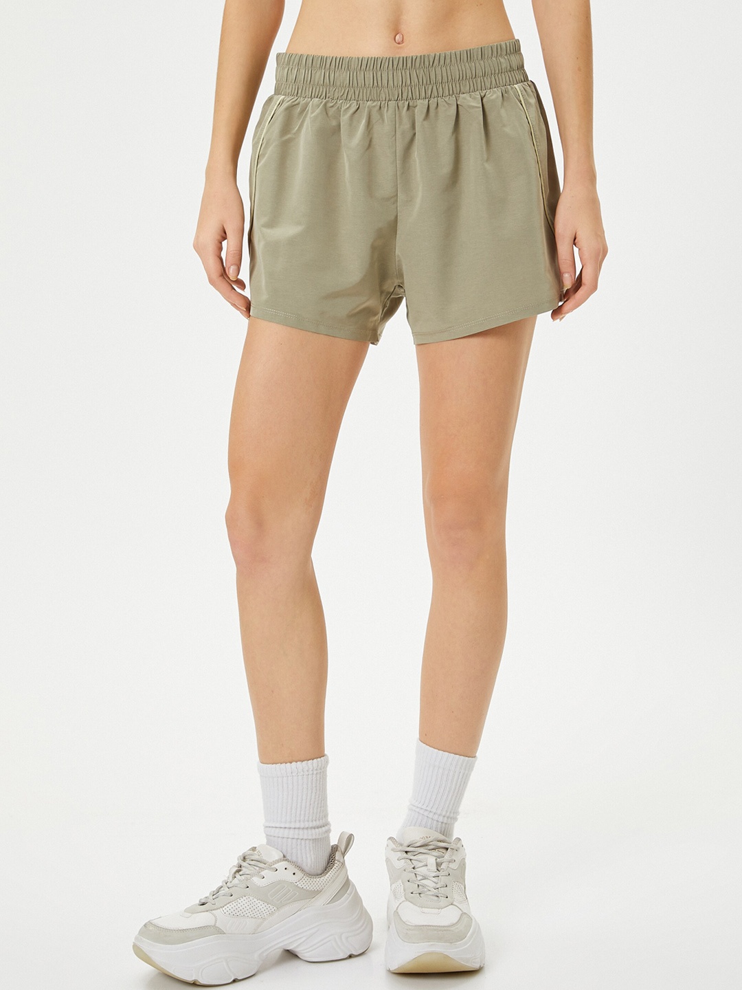 

Koton Women Above Knee Sports Shorts, Khaki