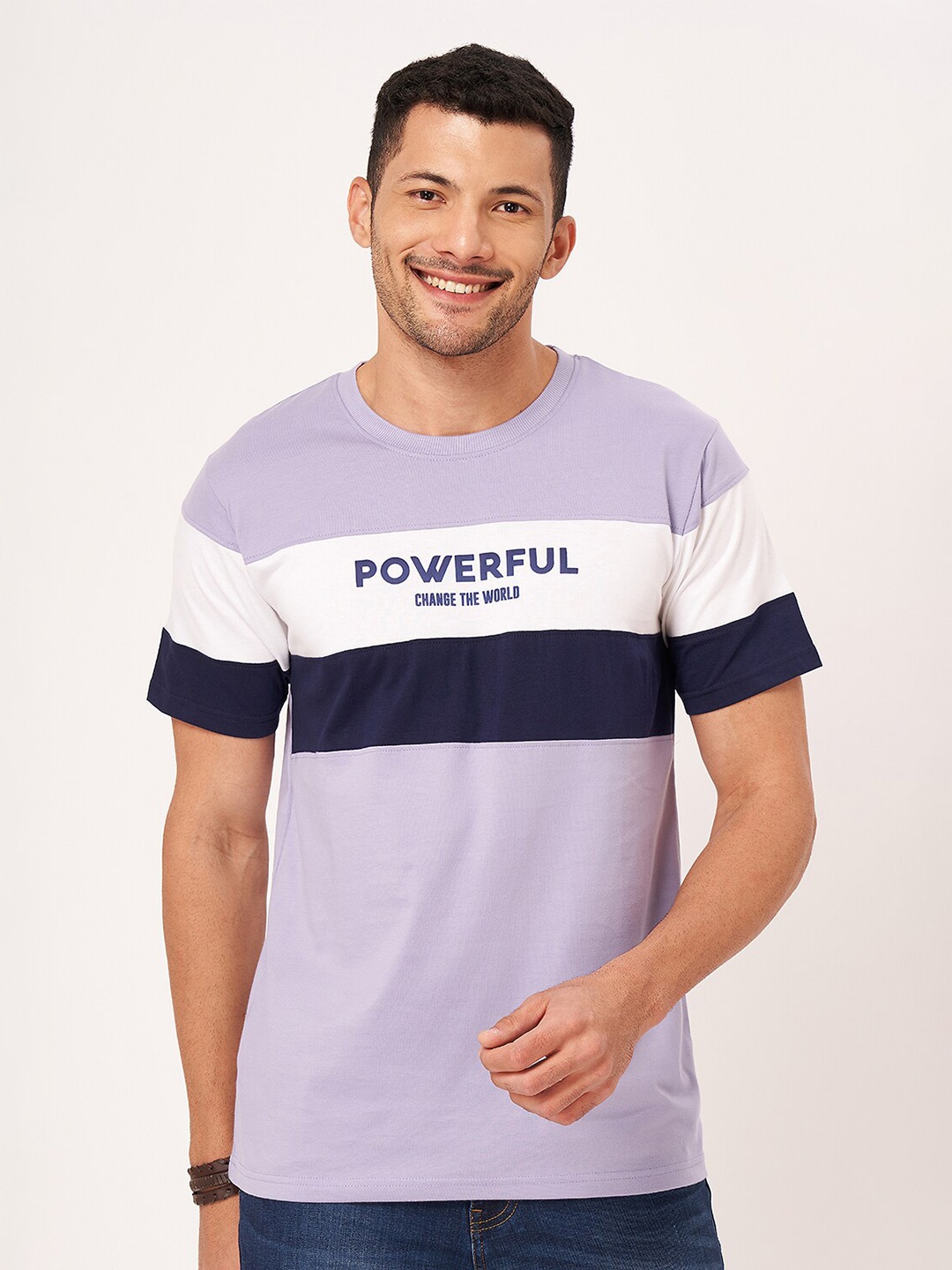 

ZU Striped Pure Cotton T-shirt, Lavender