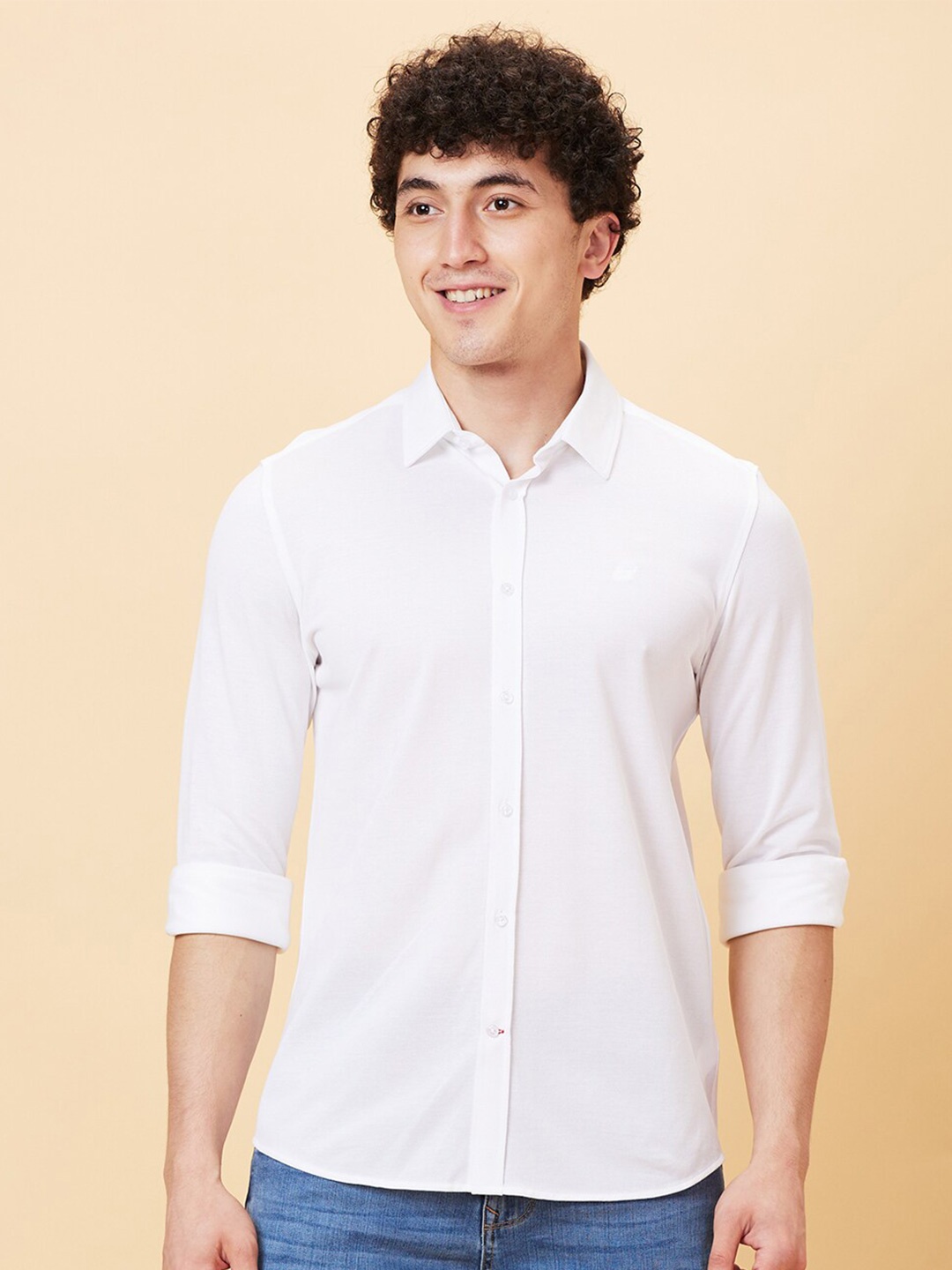 

Being Human Spread Collar Slim Fit Casual Shirt, White