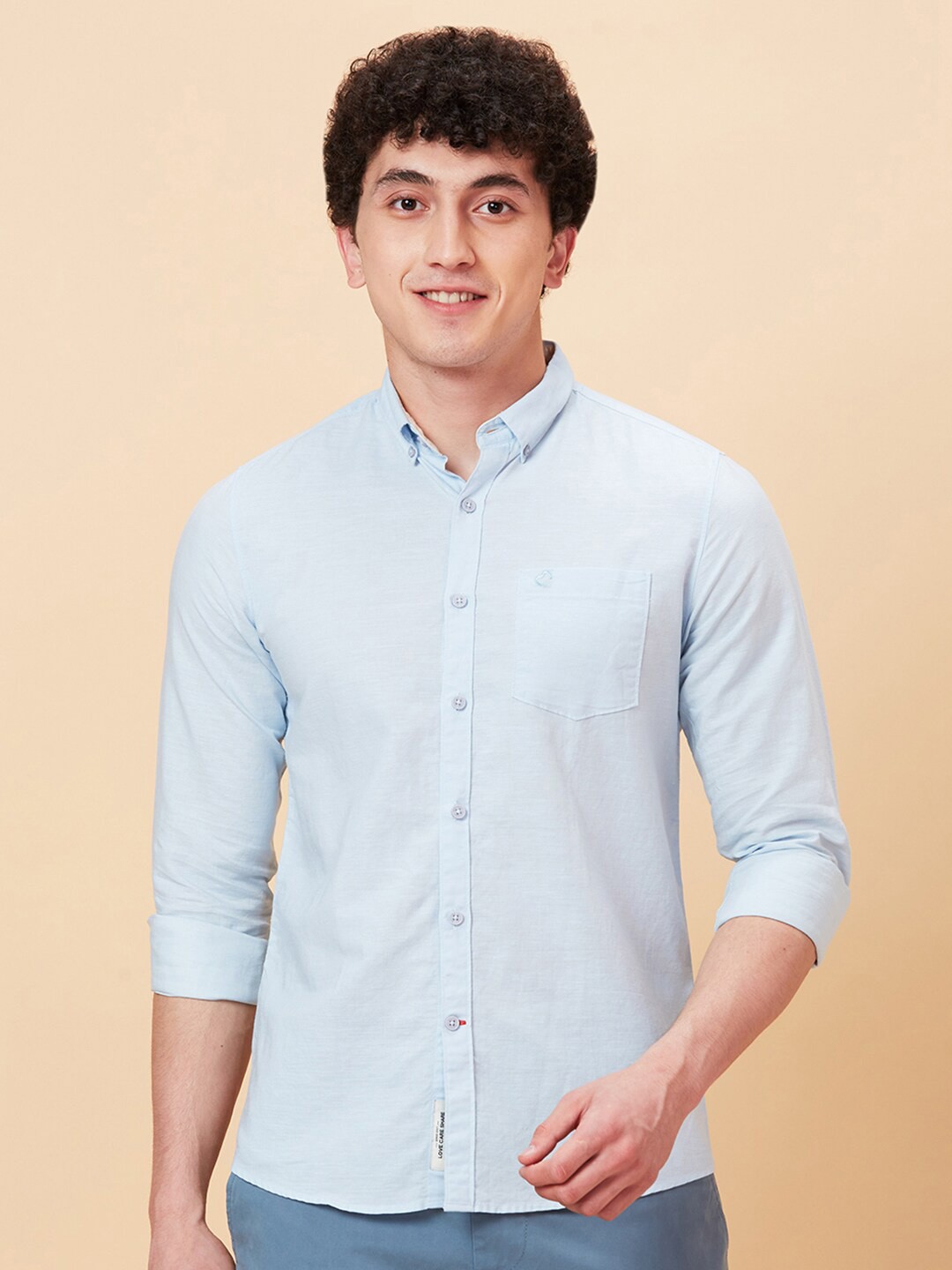 

Being Human Button-Down Collar Slim Fit Casual Shirt, Blue