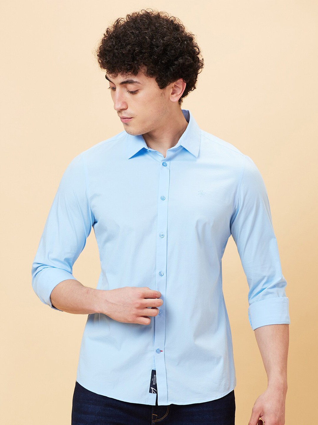 

Being Human Spread Collar Slim Fit Casual Shirt, Blue