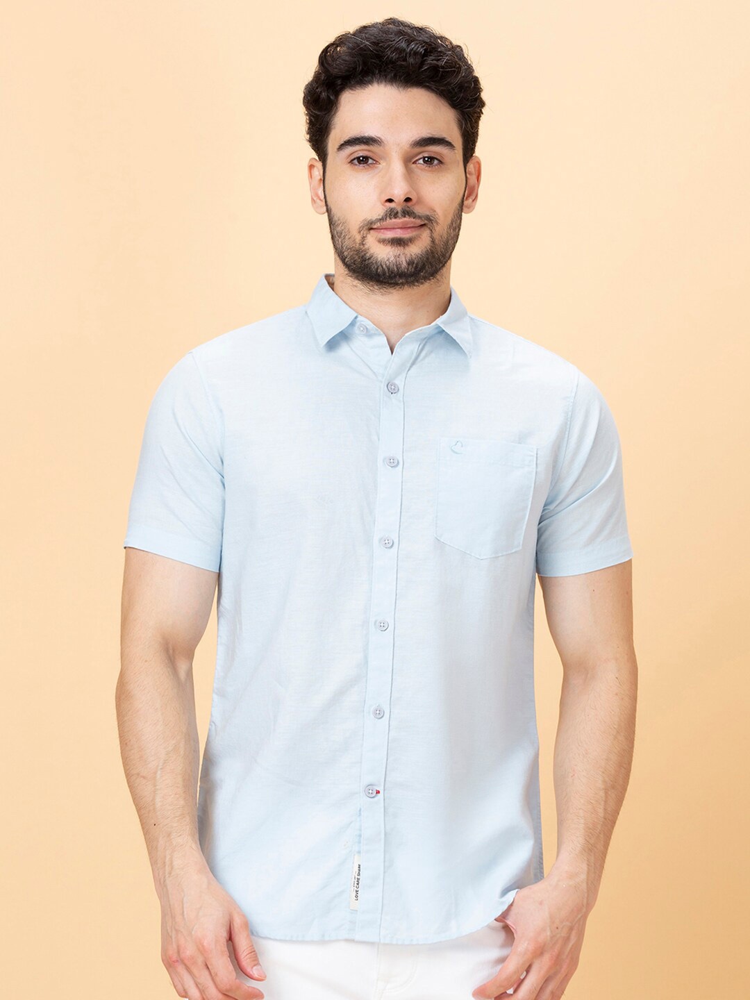 

Being Human Spread Collar Slim Fit Casual Shirt, Blue
