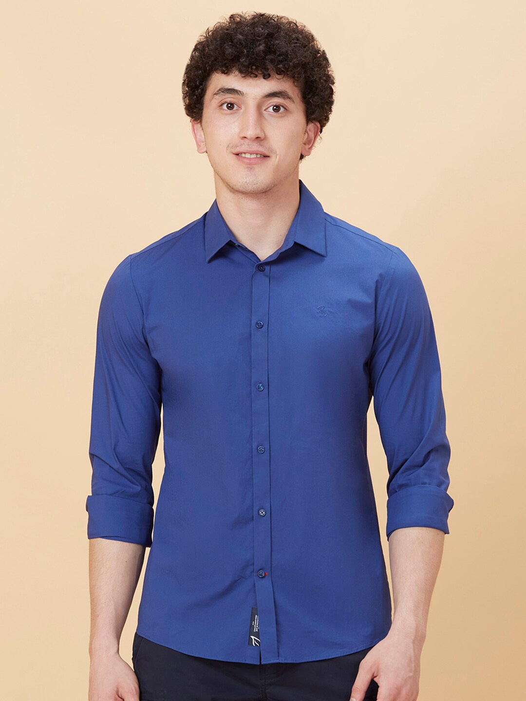 

Being Human Spread Collar Slim Fit Casual Shirt, Blue