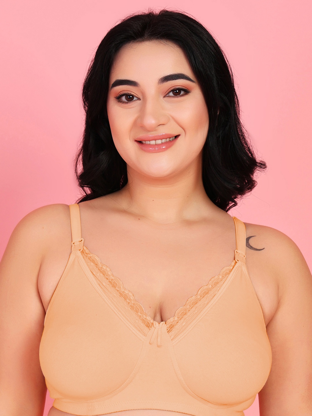 

MAMMA PRESTO Maternity Anti Microbial Medium Coverage Cotton Bra, Orange