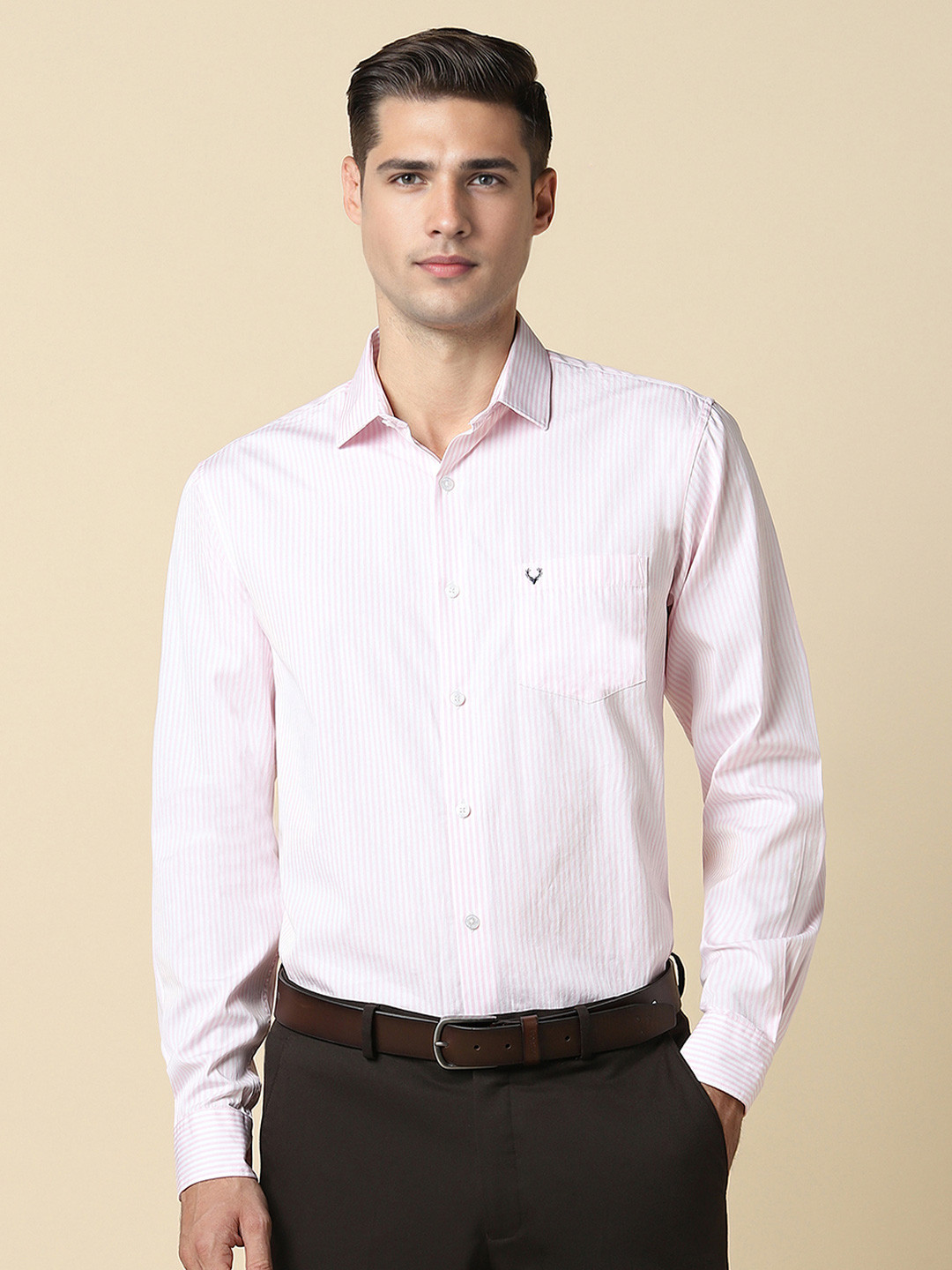 

Allen Solly Men Slim Fit Opaque Formal Shirt, Pink