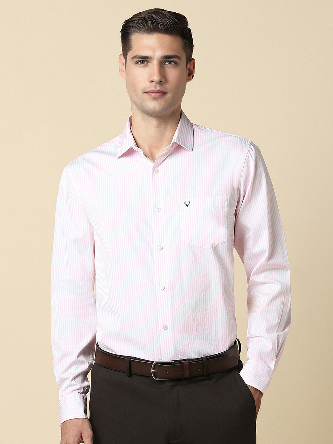 

Allen Solly Men Slim Fit Opaque Formal Shirt, Pink