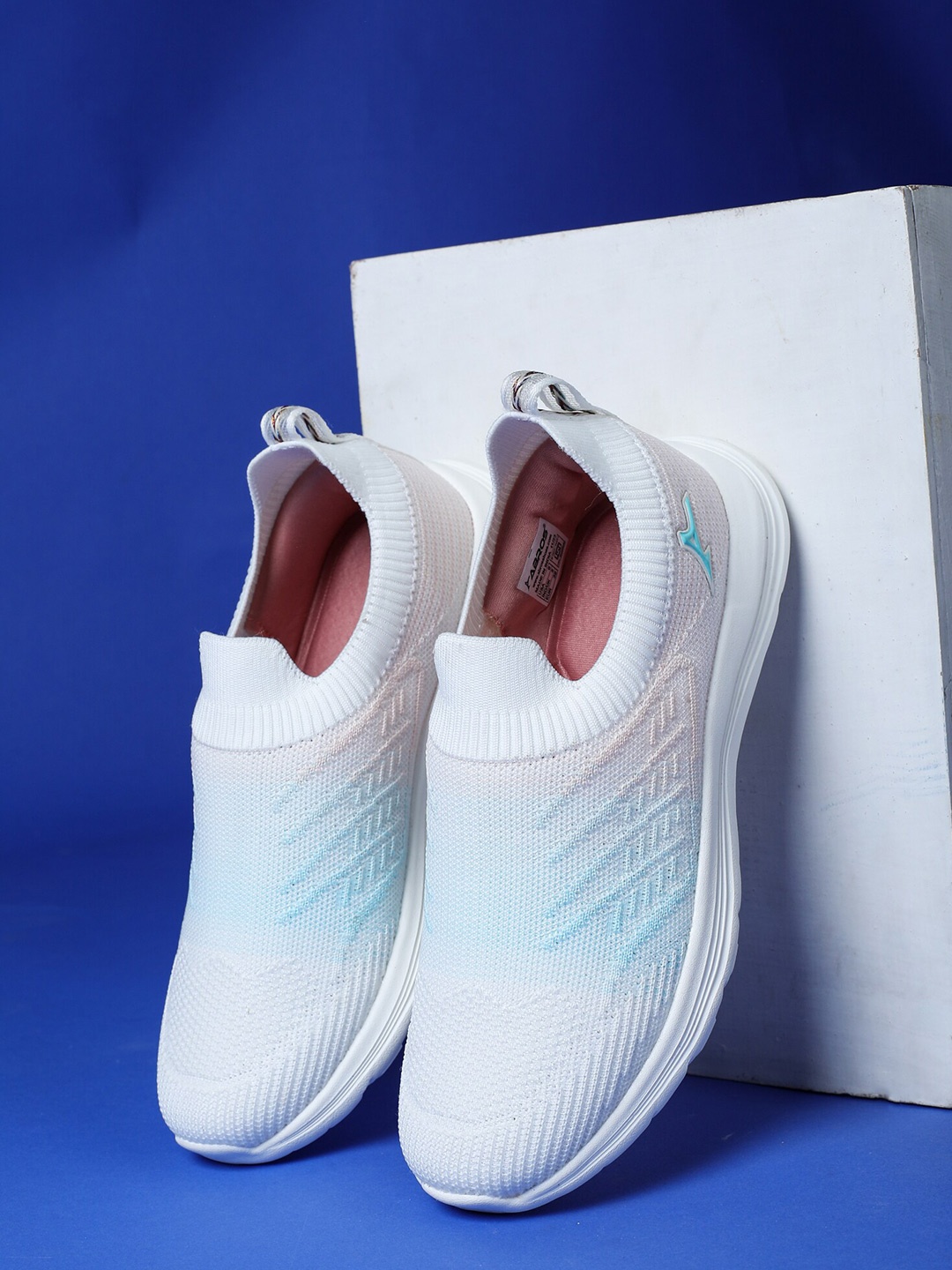 

ABROS Women Lace Up Mesh Running Shoes, Off white
