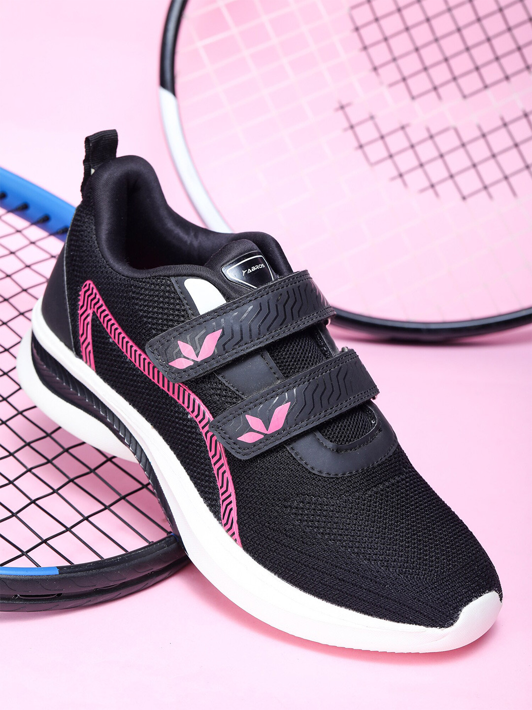 

ABROS Women Mesh Running Shoes, Black