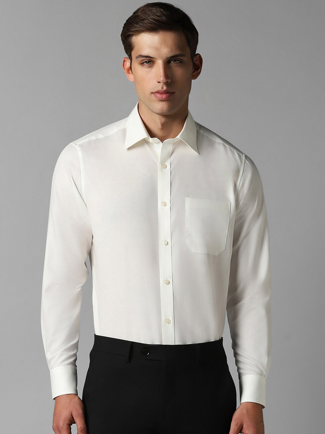 

Louis Philippe Pure Cotton Formal Shirt, Cream