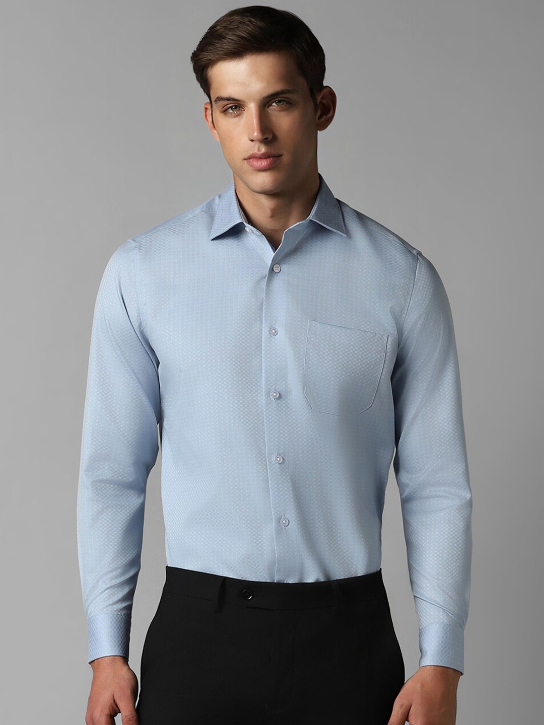 

Louis Philippe Self Design Formal Shirt, Blue