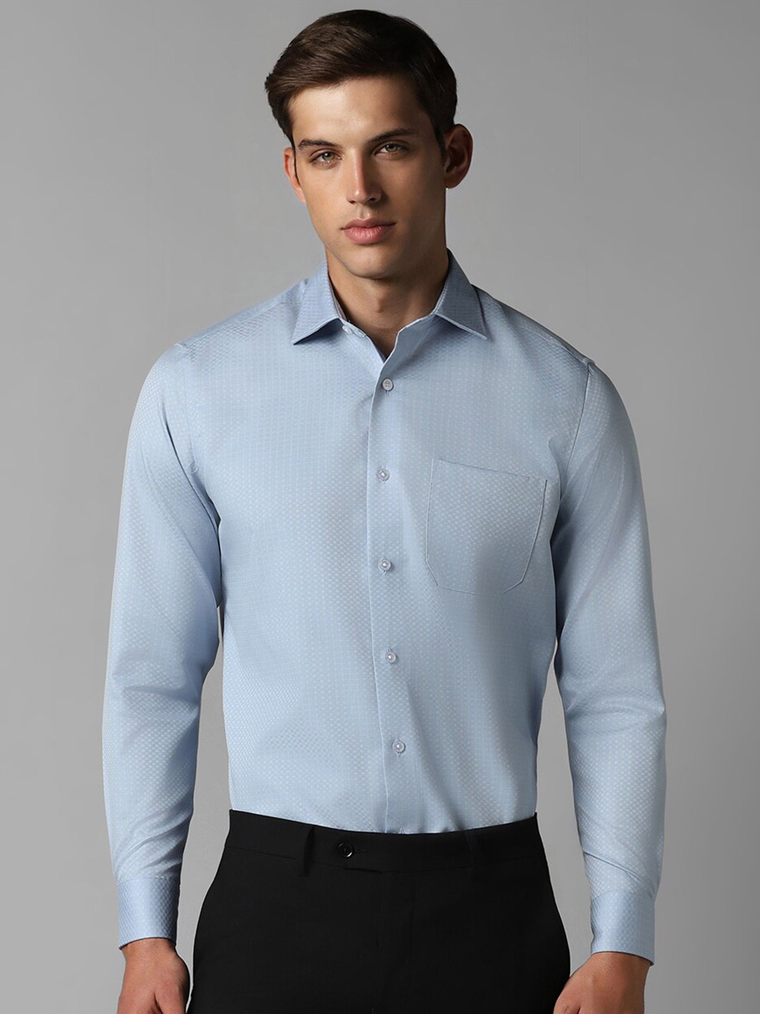 

Louis Philippe Self Design Formal Shirt, Blue