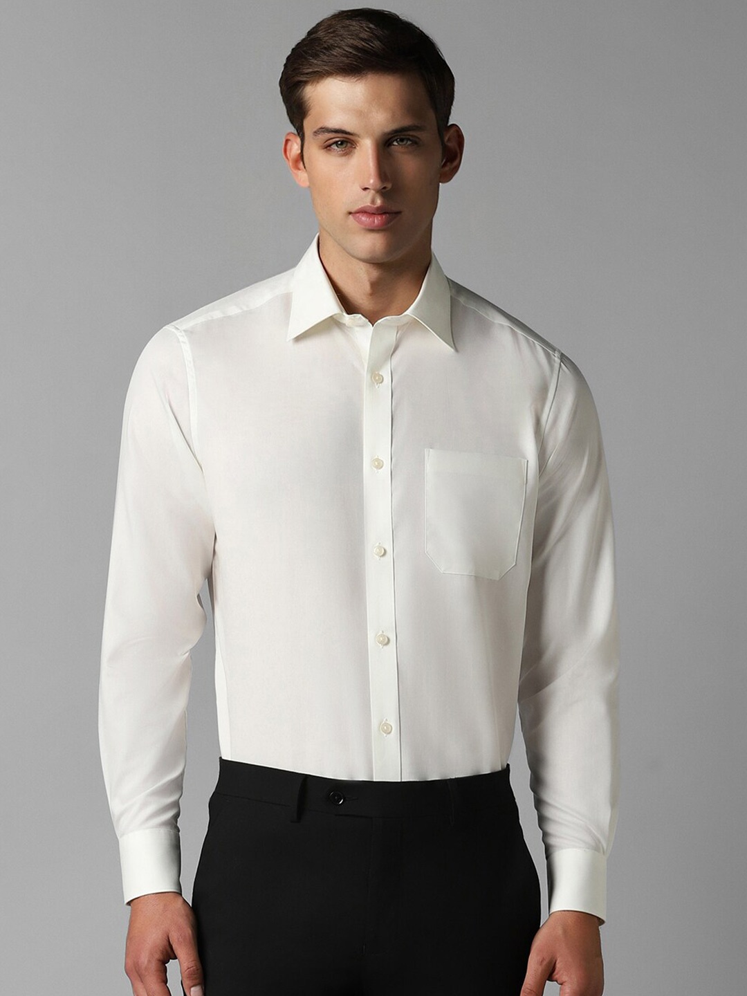 

Louis Philippe Pure Cotton Formal Shirt, Cream
