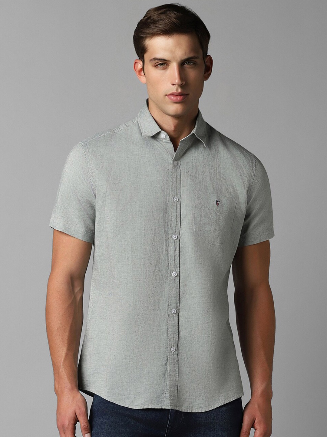 

Louis Philippe Sport Slim Fit Spread Collar Casual Shirt, Green