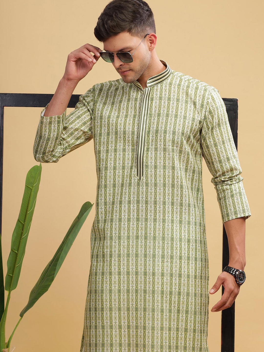 

Anouk Men Kurta, Green