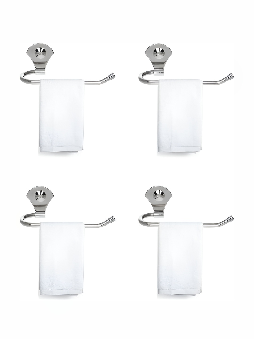 

Filox Silver-Toned 4 Pieces Stainless Steel Glossy Contemporary Towel Rod