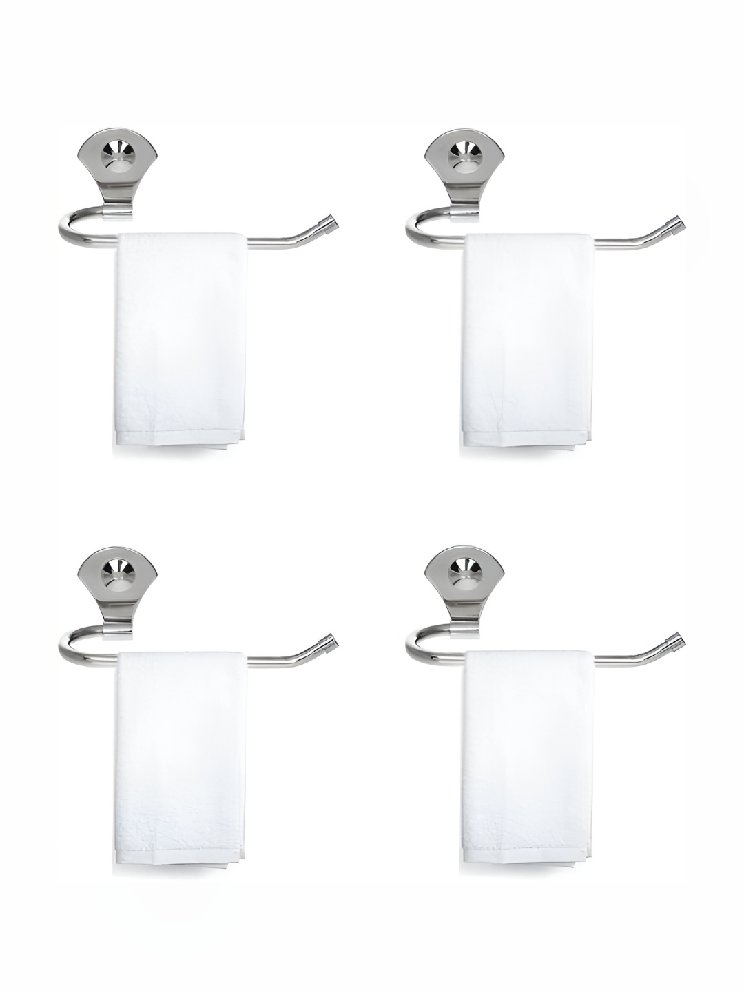 

Filox Silver-Toned 4 Pieces Stainless Steel Glossy Contemporary Towel Rod