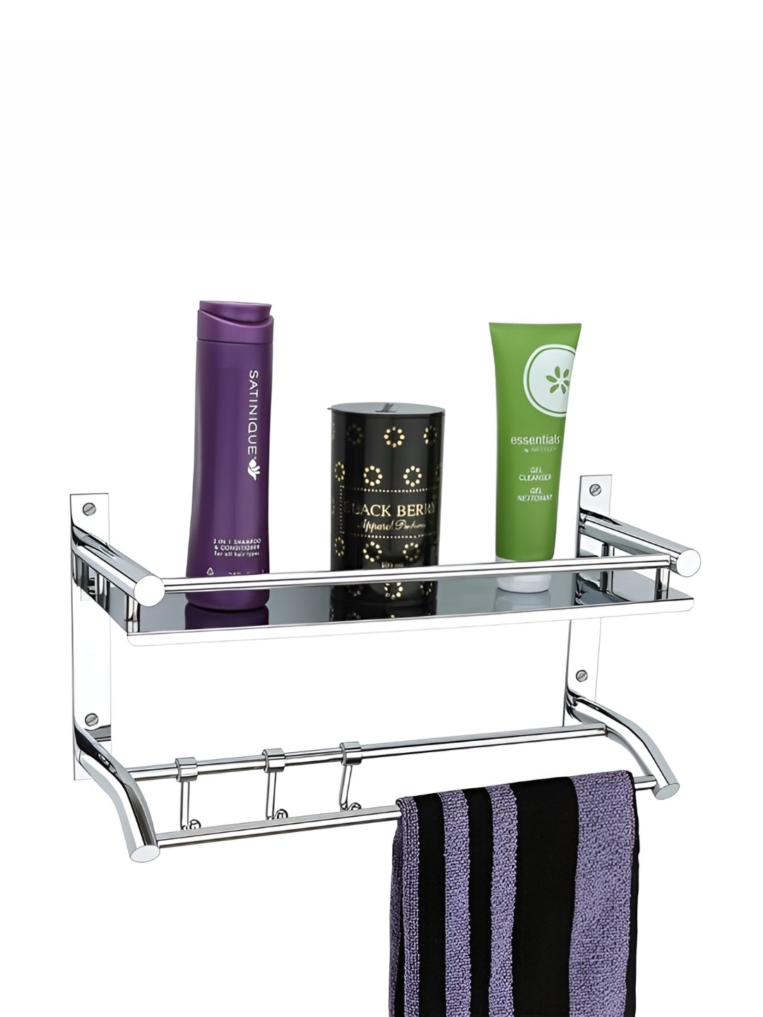 

Filox Silver-Toned Stainless Steel Glossy Contemporary Towel Holder