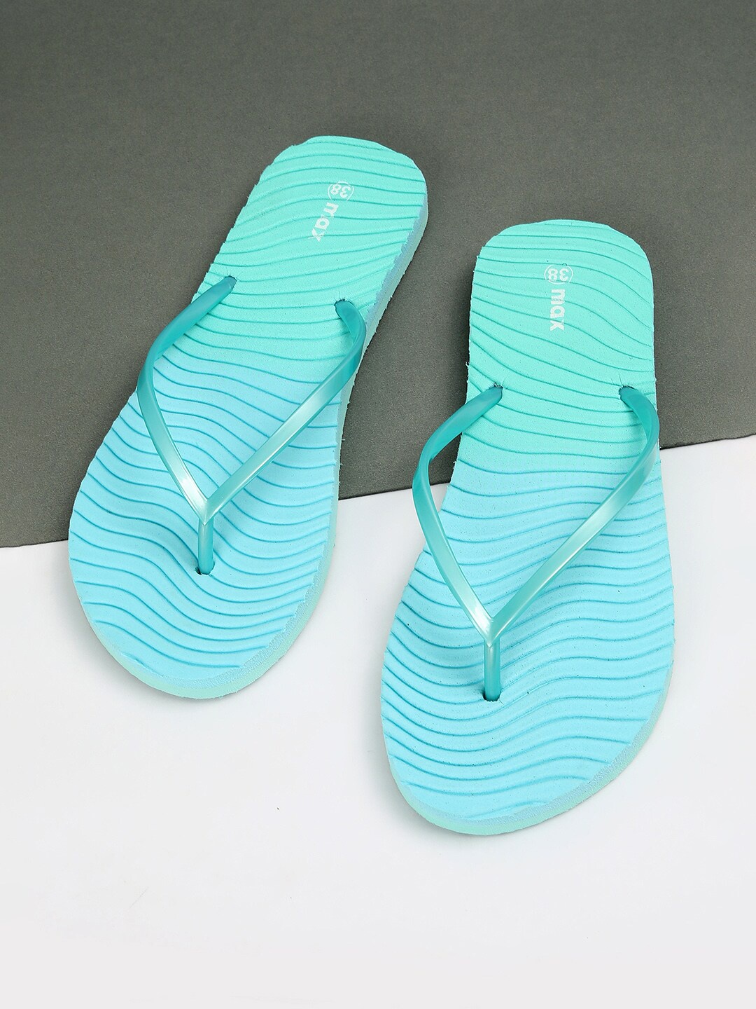 

max Women Self Design Thong Flip-Flops, Blue