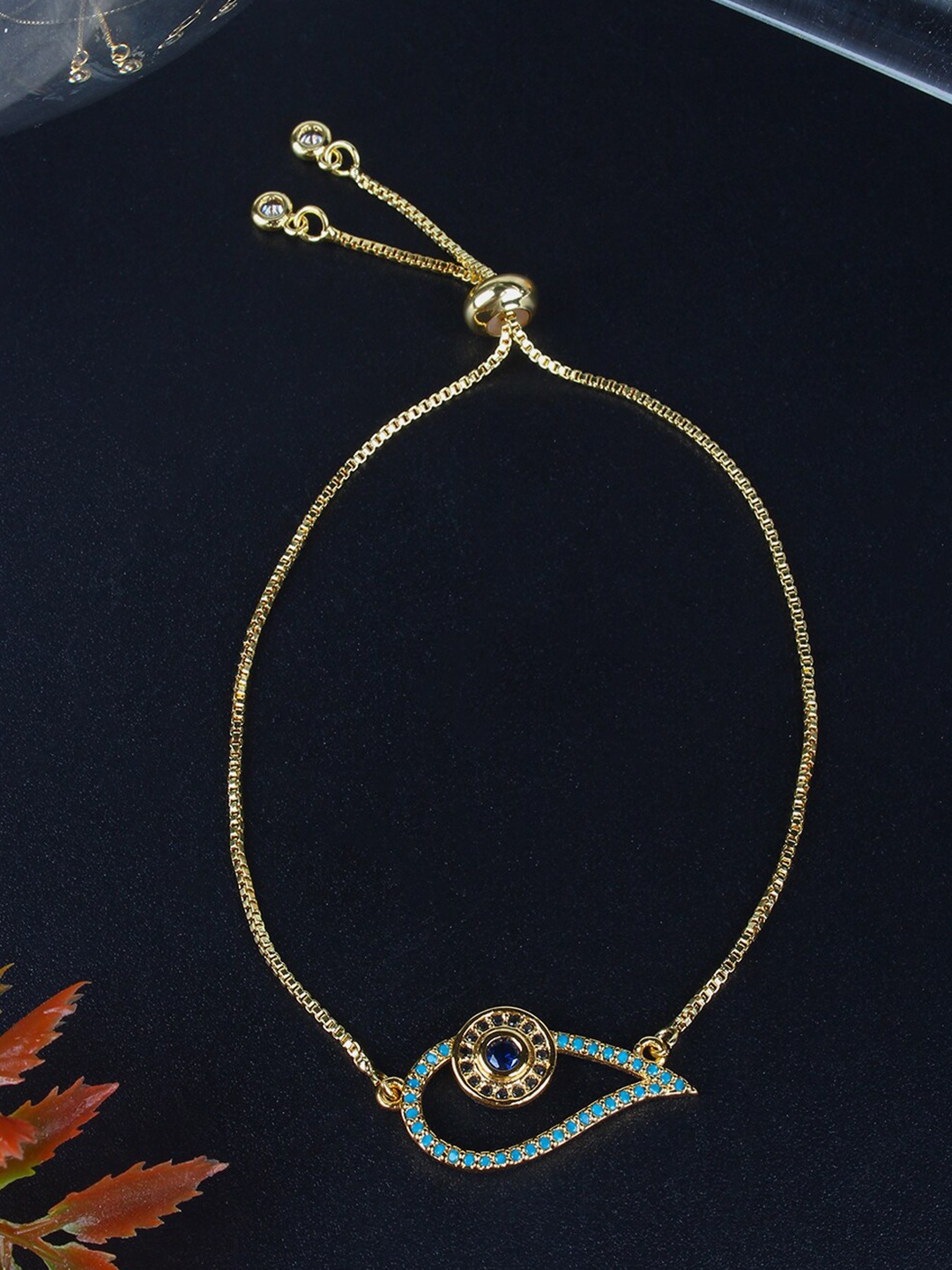 

DressBerry Blue Gold-Plated Stone Studded Wraparound Bracelet