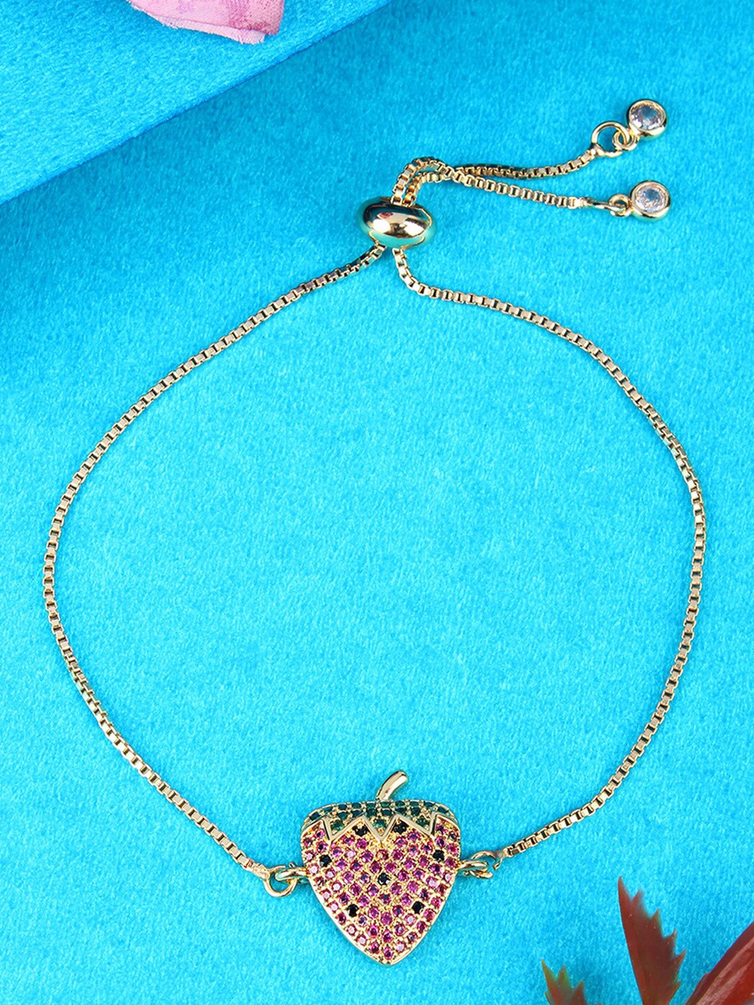 

DressBerry Green Gold-Plated Stone Studded Wraparound Bracelet