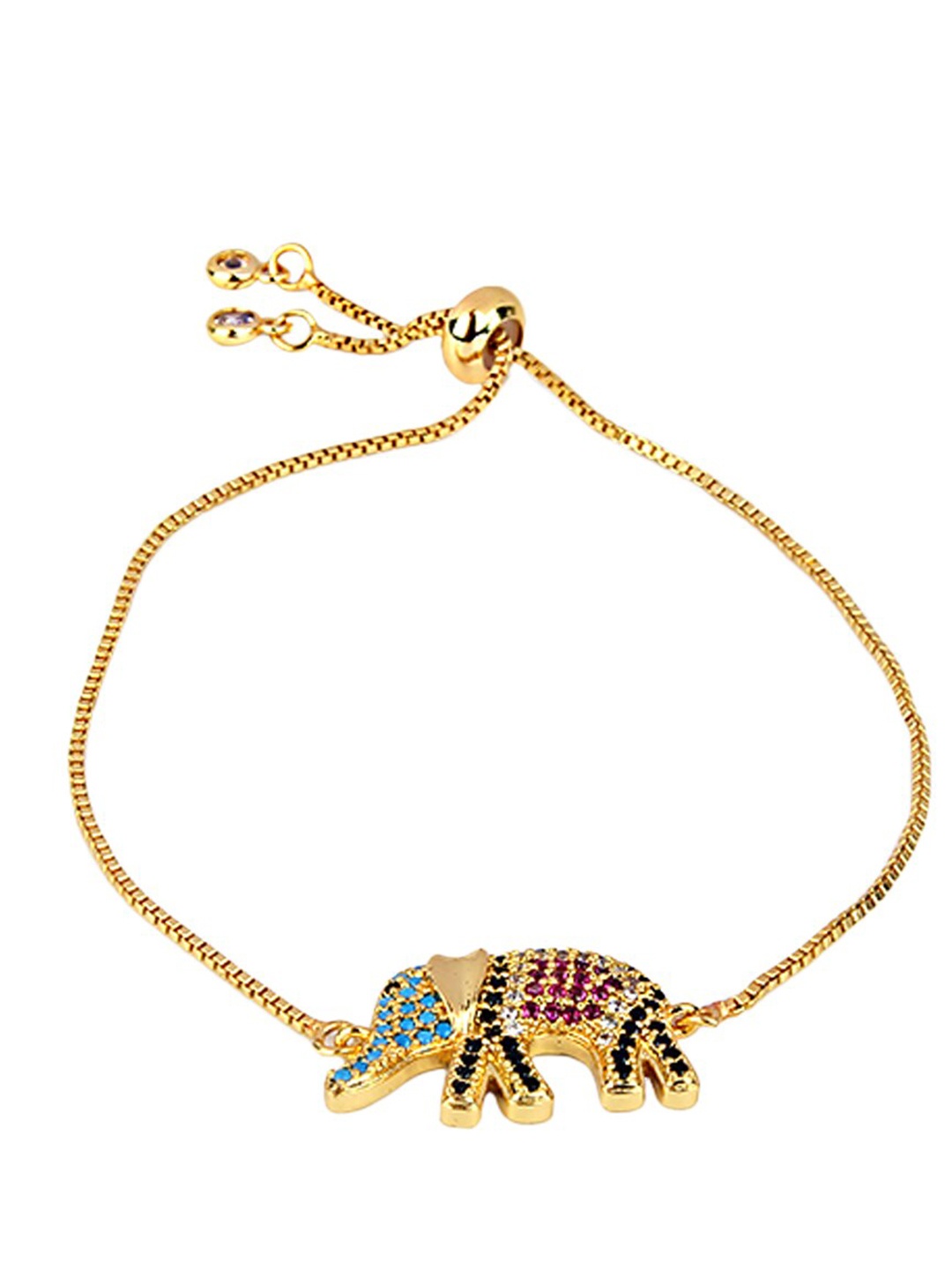 

DressBerry Purple Gold-Plated Stone Studded Wraparound Bracelet