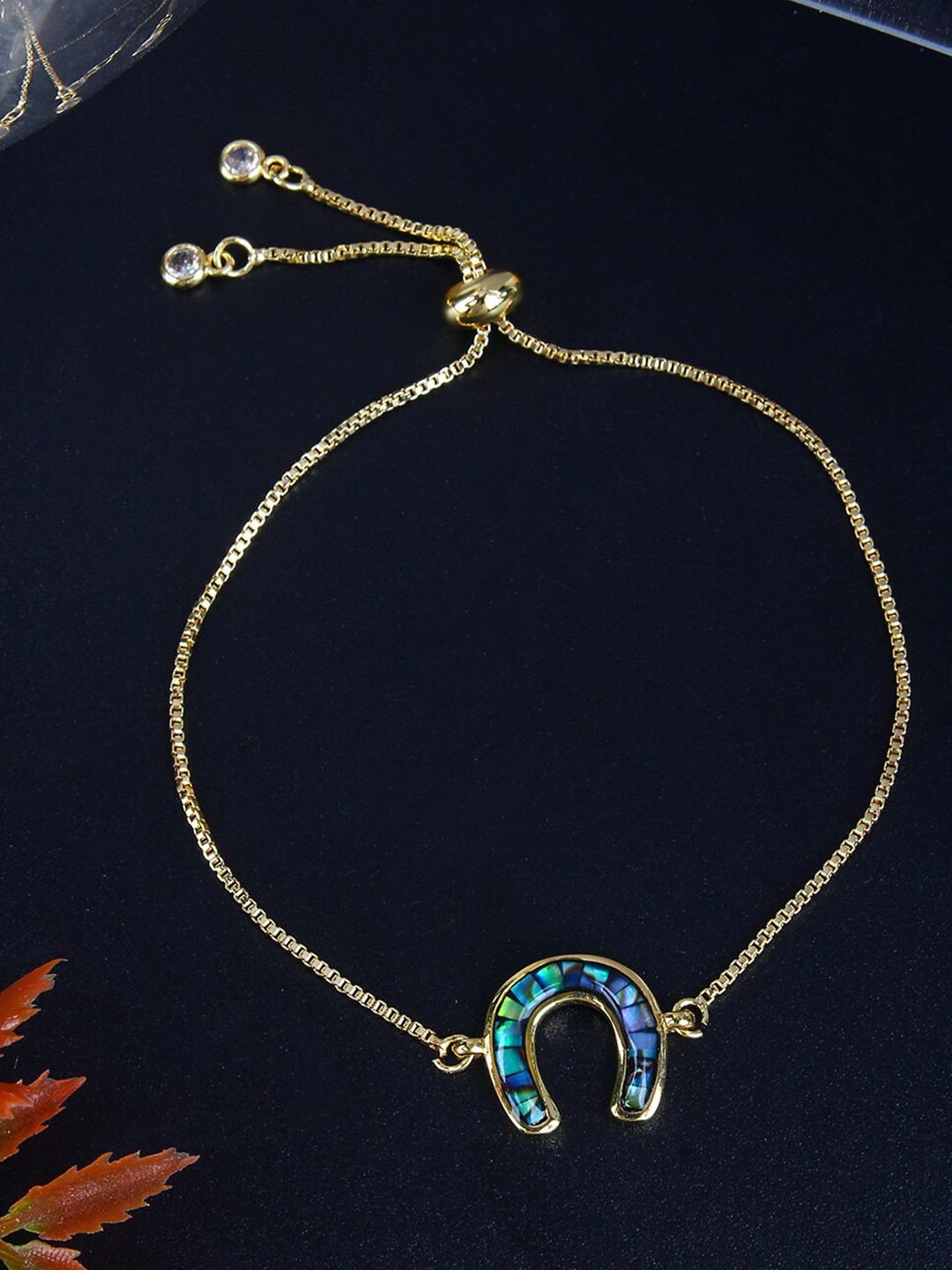 

DressBerry Gold-Plated Stone Studded Charm Bracelet
