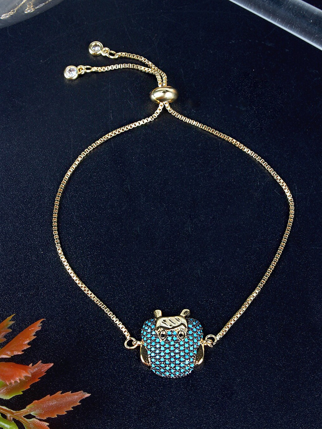 

DressBerry Gold-Plated Stone Studded Charm Bracelet